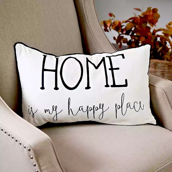 Kirklands Other - Kirkland’s Home Is My Happy Place 24L x 14H Polyester Feather Fill Accent Pillow